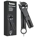 Jar Opener for Seniors with Arthritis, 7 in 1 Bottle Opener and Wine Corkscrew, Easy Grip Kitchen Gadget for Weak Hands Elderly, Retractable Jaw Lid Opener with Magnetic Storage (Black)