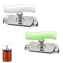 Jar Opener for Weak Hands, 2026 New Adjustable Stainless Steel Jar Opener with Non-Slip Grip, Manual Lid Remover Tool for Seniors, Bottle Opener for Medium and Large Jars (White+Green)