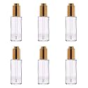 [ Set of 6 PCS] 35 ML Glass Press Button Pump Dropper Bottle, for DIY Essential Oils,face, Hair,Body,Beauty serum