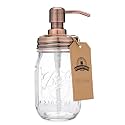 Jarmazing Products Mason Jar Soap Dispenser - Copper - with 16 Ounce Ball Mason Jar - Made from Rust Proof Stainless Steel