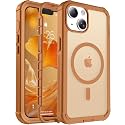 jaroco Magnetic for iPhone 13 Case Heavy Duty Protection Brown