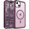 jaroco Magnetic for iPhone 13 Case Heavy Duty Protection Wine Red