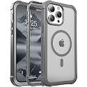 jaroco Magnetic for iPhone 13 Pro Max Case Heavy Duty Protection Gray