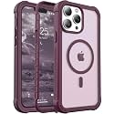 jaroco Magnetic for iPhone 13 Pro Max Case Heavy Duty Protection Wine Red