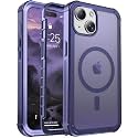 jaroco Magnetic for iPhone 15 Case Heavy Duty Protection Dark Purple