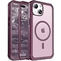 jaroco Magnetic for iPhone 15 Case Heavy Duty Protection Wine Red