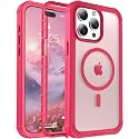 jaroco Magnetic for iPhone 15 Pro Case Heavy Duty Protection Rose