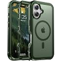 jaroco Magnetic for iPhone 16 Case Heavy Duty Protection Army Green
