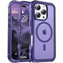 jaroco Magnetic for iPhone 16 Pro Case Heavy Duty Protection Dark Purple