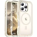 jaroco Magnetic for iPhone 16 Pro Case Heavy Duty Protection Antique White