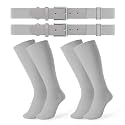 JASGOOD 2 Pack Baseball Socks and Belt Combo Set Softball Socks and Belts Elastic Waist Belt for Youth and Adult Boys
