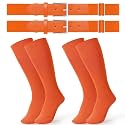 JASGOOD 2 Pack Baseball Socks and Belt Combo Set Softball Socks and Belts Elastic Waist Belt for Youth and Adult Boys