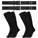 JASGOOD 2 Pack Baseball Socks and Belt Combo Set Softball Socks and Belts Elastic Waist Belt for Youth and Adult Boys