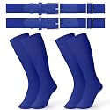 JASGOOD 2 Pack Baseball Socks and Belt Combo Set Softball Socks and Belts Elastic Waist Belt for Youth and Adult Boys