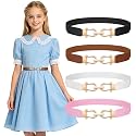 JASGOOD 4 Pack Elastic Kids Belts for Girls Stretchy Thin Toddler Waist Belts for Dresses Jeans School Uniform Casual