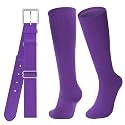 JASGOOD Baseball Socks and Belt for Youth Adult Softball Socks and Belt Combo Elastic Belt for Men