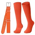 JASGOOD Baseball Socks and Belt for Youth Adult Softball Socks and Belt Combo Elastic Belt for Men