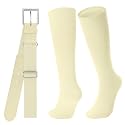 JASGOOD Baseball Socks and Belt for Youth Adult Softball Socks and Belt Combo Elastic Belt for Men