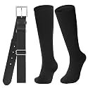 JASGOOD Baseball Socks and Belt for Youth Adult Softball Socks and Belt Combo Elastic Belt for Men