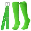 JASGOOD Baseball Socks and Belt for Youth Adult Softball Socks and Belt Combo Elastic Belt for Men