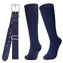 JASGOOD Baseball Socks and Belt for Youth Adult Softball Socks and Belt Combo Elastic Belt for Men