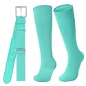 JASGOOD Baseball Socks and Belt for Youth Adult Softball Socks and Belt Combo Elastic Belt for Men
