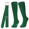 JASGOOD Baseball Socks and Belt for Youth Adult Softball Socks and Belt Combo Elastic Belt for Men