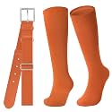 JASGOOD Baseball Socks and Belt for Youth Adult Softball Socks and Belt Combo Elastic Belt for Men