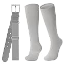 JASGOOD Baseball Socks and Belt for Youth Adult Softball Socks and Belt Combo Elastic Belt for Men