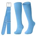 JASGOOD Baseball Socks and Belt for Youth Adult Softball Socks and Belt Combo Elastic Belt for Men