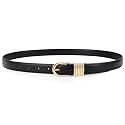 JASGOOD Women Skinny Leather Belt for Jeans Pants Fashion Ladies Thin Belt for Dress with Gold Single Prong Buckle