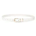 JASGOOD Women Skinny Leather Belt for Jeans Pants Fashion Ladies Thin Belt for Dress with Gold Single Prong Buckle