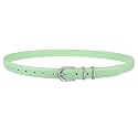 JASGOOD Women Skinny Leather Belt for Jeans Pants Fashion Ladies Thin Belt for Dress with Gold Single Prong Buckle