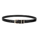 JASGOOD Women Skinny Leather Belt for Jeans Pants Fashion Ladies Thin Belt for Dress with Gold Single Prong Buckle