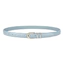 JASGOOD Women Skinny Leather Belt for Jeans Pants Fashion Ladies Thin Belt for Dress with Gold Single Prong Buckle