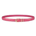 JASGOOD Women Skinny Leather Belt for Jeans Pants Fashion Ladies Thin Belt for Dress with Gold Single Prong Buckle