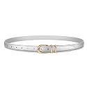 JASGOOD Women Skinny Leather Belt for Jeans Pants Fashion Ladies Thin Belt for Dress with Gold Single Prong Buckle