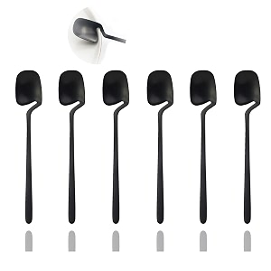 jashii honey jam spoon stainless steel mini coffee spoon teaspoon 6-piece matte black