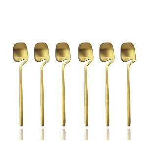 jashii honey jam spoon stainless steel mini coffee spoon teaspoon 6-piece matte gold