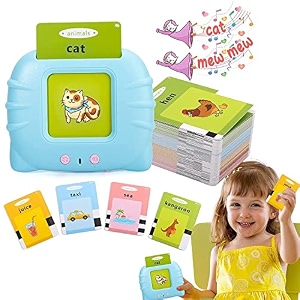 jasifs flash cards for babies kids 1 to 3 year old boys and girls electronic voice learning preschool early education 112 piece 224 words kids birthday gift