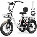 Jasion Electric Tricycle for Adults, Electric Trike 3 Wheel Electric Bike