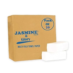 jasmine amp glory multifold paper hand towels m fold pack of 20 - 3000 sheets total 34 gsm highly absorbent paper tissue for home office kitchen amp restroom  white bulk commercial hand towels