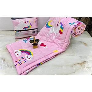 jasmine aroma aroma brand- cotton winter cartoon kids single bed comforterac quilt for boys and girls size 60  100 inches pink-unicornss tc - 250