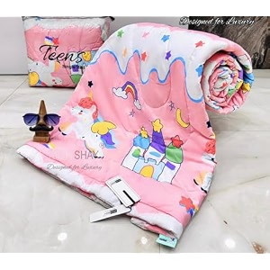 jasmine aroma aroma brand- cotton winter cartoon kids single bed comforterac quilt for boys and girls size 60  100 inches pink-kitty tc - 250