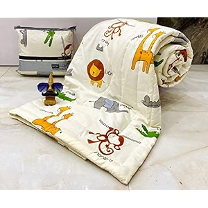 jasmine aroma cotton winter cartoon kids single bed comforterac quilt for boys and girls size 60  100 inches cream-zoo tc - 250