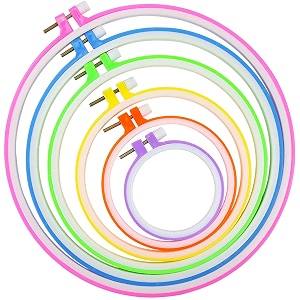 jasol embroidery hoop ring frame set of 6 pcs for cross stitch craft sewing tool embroidery ring circle set 34 inch to 104 inch multicolor