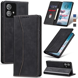 jasonyu case for motorola edge 40 neo pu leather case book style flip case with cards and wallet folding stand magnetic closure layer black