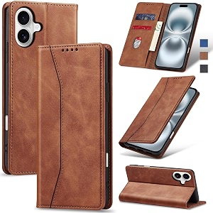 jasonyu flip wallet case for iphone 16brown