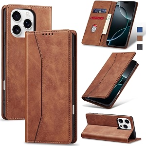 jasonyu flip wallet case for iphone 16 probrown