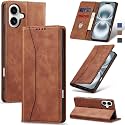 Jasonyu Flip Wallet Case for iPhone 16,Brown